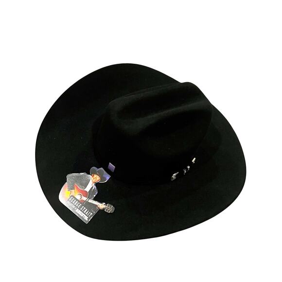Resistol Men's Ox Bow 6X Black Felt Hat Cattleman Crown One Size NWT - Picture 6 of 12